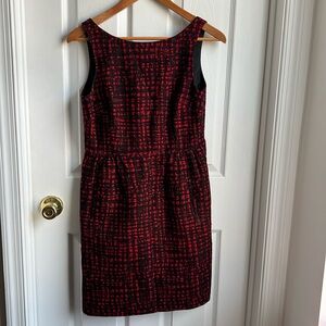 Michael Kors Red and Black tweed dress size 8